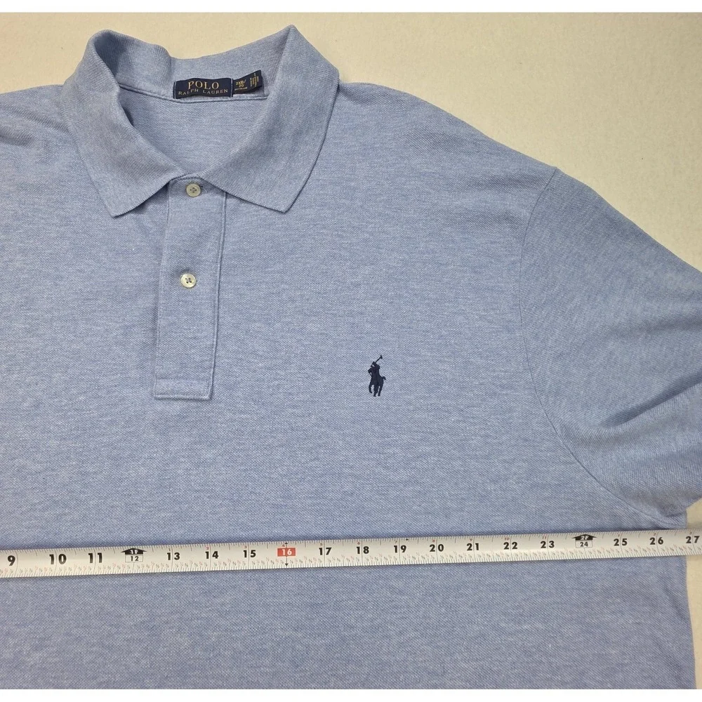 Polo Ralph Lauren Polo Shirt Mens‎ 2XB Big Blue on Blue Pony Pique LIMITED USE